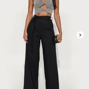 Elegant Black High-Waisted Women's Pants